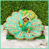 Blended Cotton Moti Work Sea Green Poshak